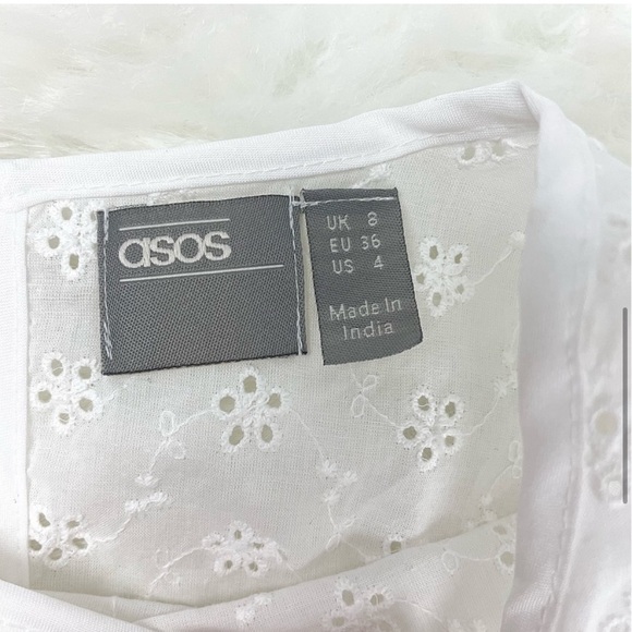 ASOS Cotton Eyelett Lace Dress Size 4 - Picture 4 of 4